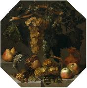 Juan de  Espinosa Bodego ochavado con racimos de uvas oil on canvas